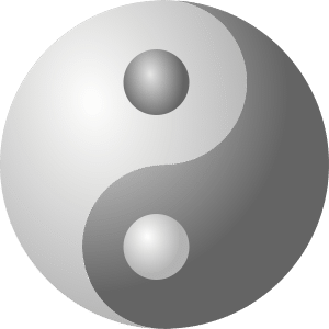 yin-yang gris représentant le monde de l'air